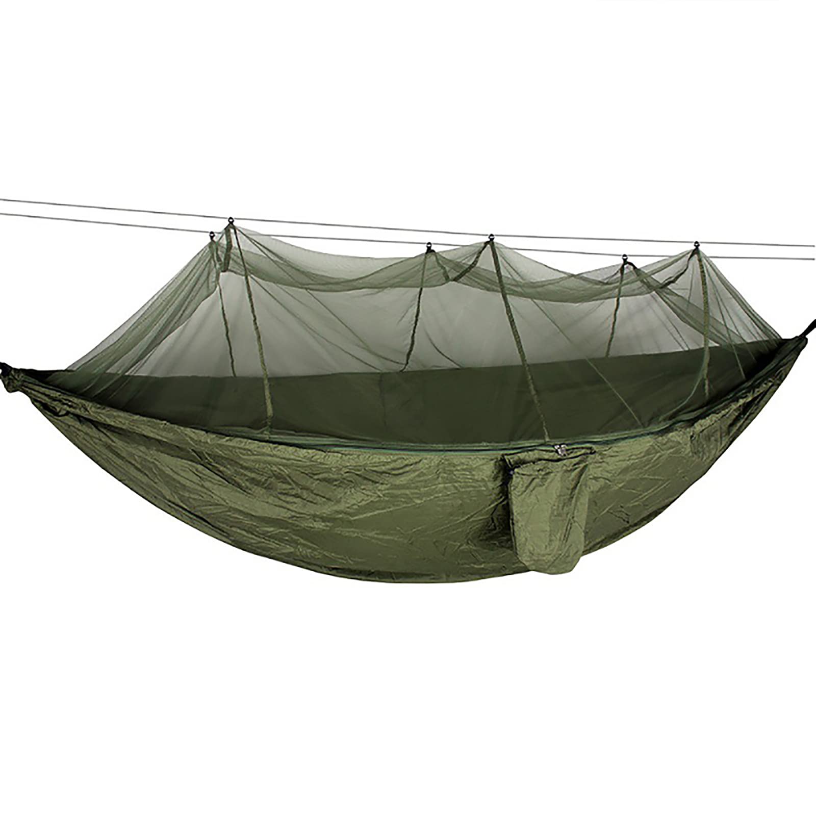 hammock, 300 kg Load Capacity, Nylon Spinning, with 2 x Carabiners, Ropes, for Travel, Camping,260 140 cm