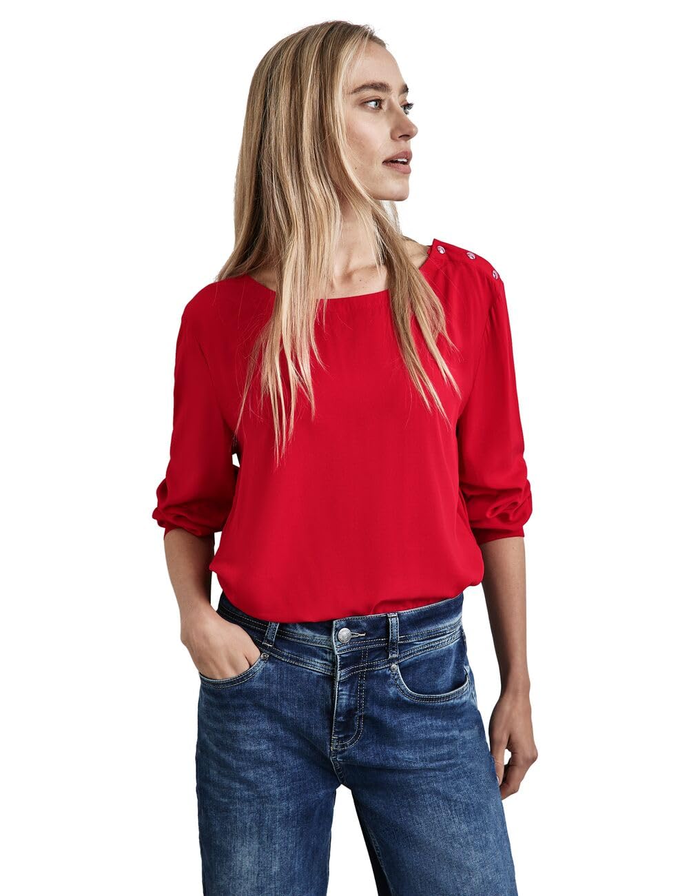 Street One Damen A345131 Bluse mit Knopf-Detail