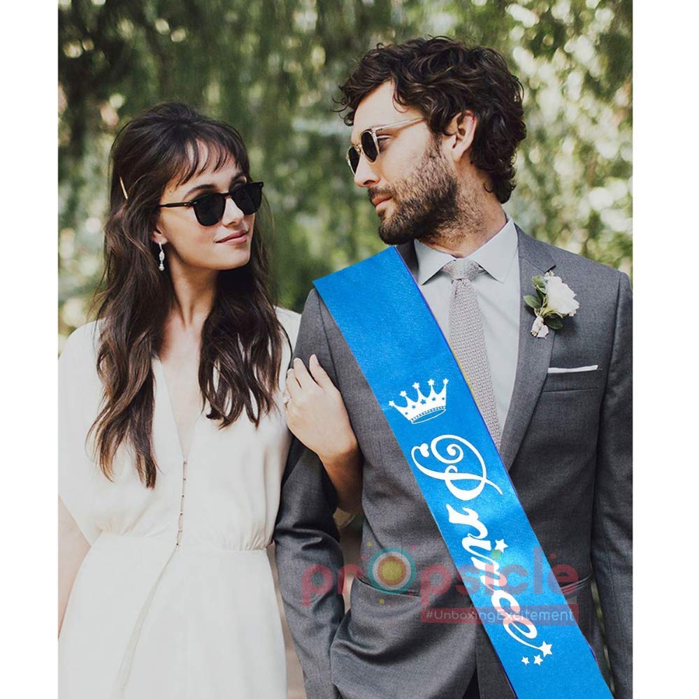 Propsicle Silk Prince Sash Blue Pack of 1 | Happy Birthday Party Decoration Boy Theme Crown - Image 8 thumbnail