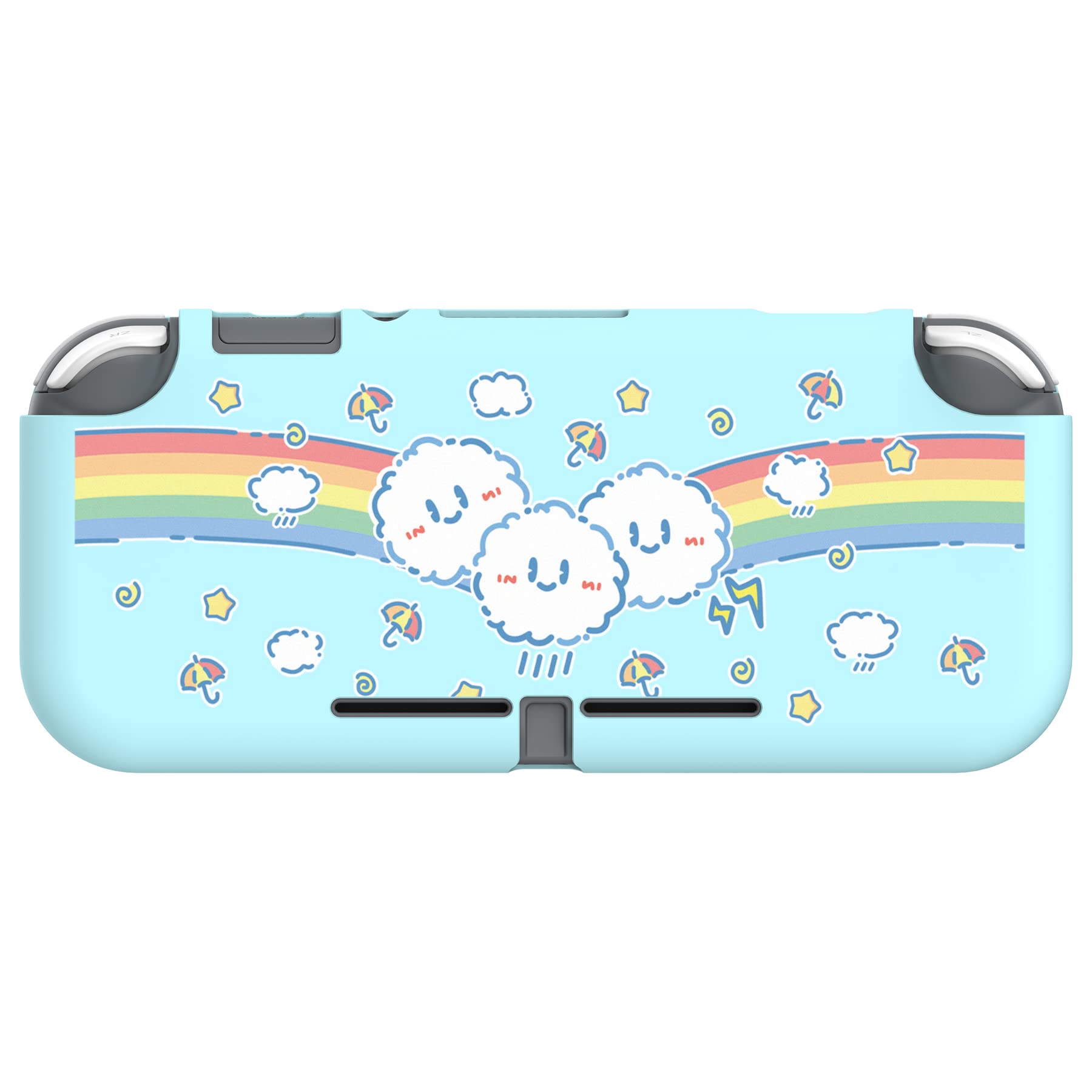playvital Cover Custodia per Nintendo Switch Lite,Copertura Morbida TPU Protezione Accessorio per Nintendo Switch Lite Console-Arcobaleno su Nuvola
