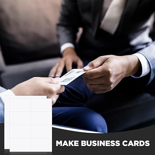 Miniatura 5 de Lincia 200 hojas de tarjetas de visita perforadas en blanco de 8-12 x 11 pulgadas, 8 por página de grosor de 7.16 ozm, compatibles con impresora