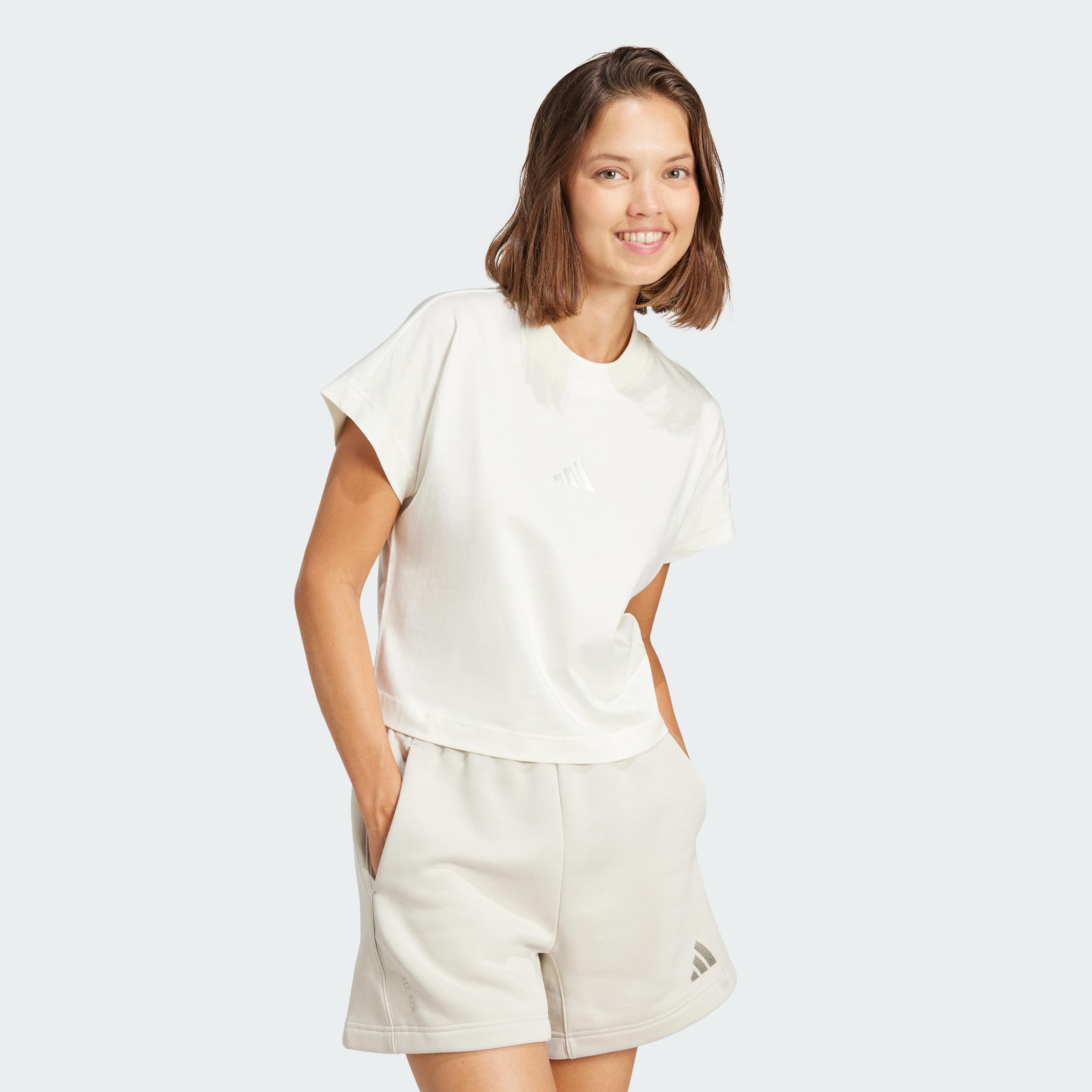 adidas Women's All SZN T-Shirt, Off White, XXL