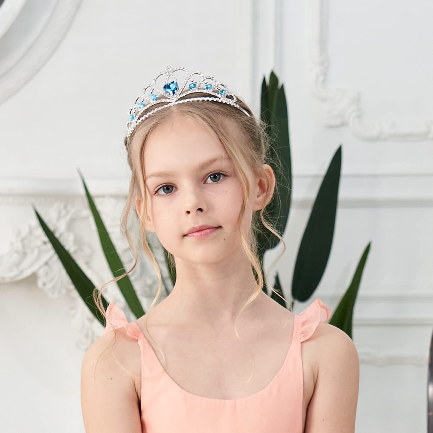 Amazon.com: Lovelyshop Enchanting Blue Heart Tiara for Little