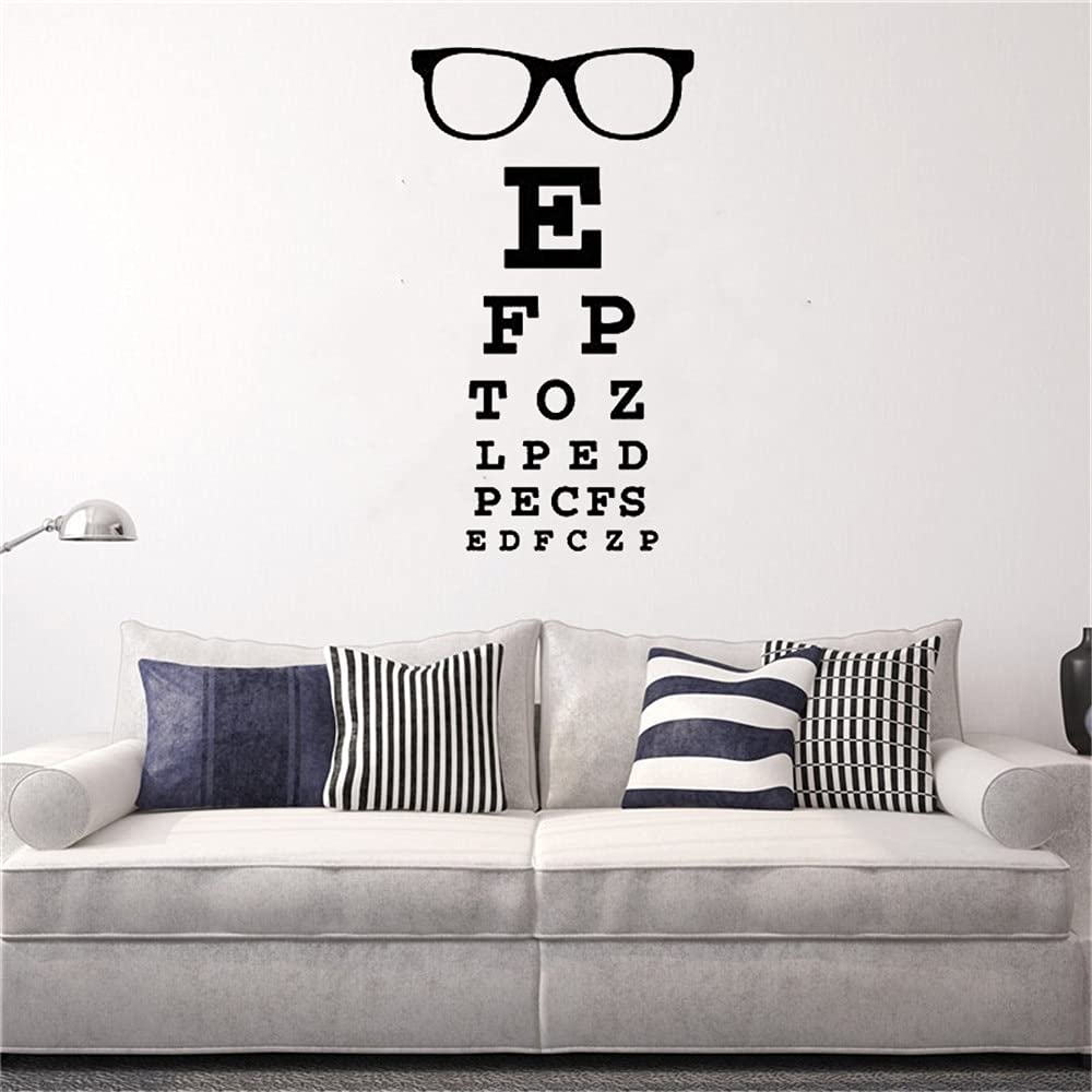 Reading Glasses - Wall Art Decal - Decoration Adhesive Vinyl Sticker - Office Wall Art Decor - Living Room Wall Decoration (Black, 8" X 23