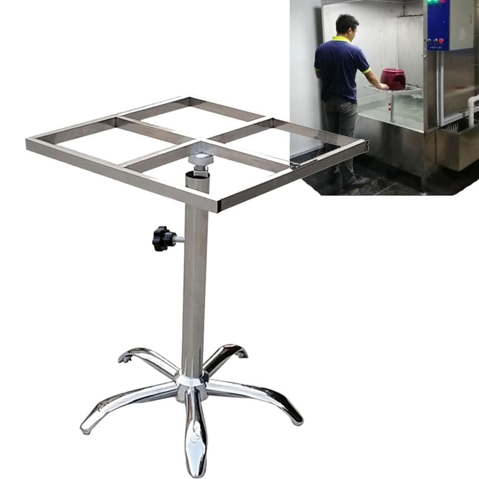 Tabletop 50 * 50cm,Tavolo di Verniciatura A Spruzzo A Tavola Rotante A 360 Gradi, Banco da Lavoro Rotante per Verniciatura A Spruzzo in Acciaio Inossidabile