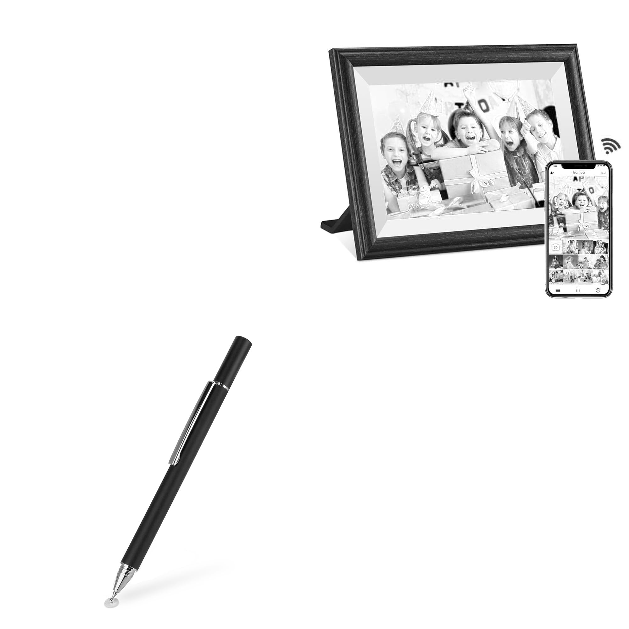 BoxWave Stylus Pen Compatible with Showscreen Digital Picture Frame 10.1 - FineTouch Capacitive Stylus, Super Precise Stylus Pen - Jet Black