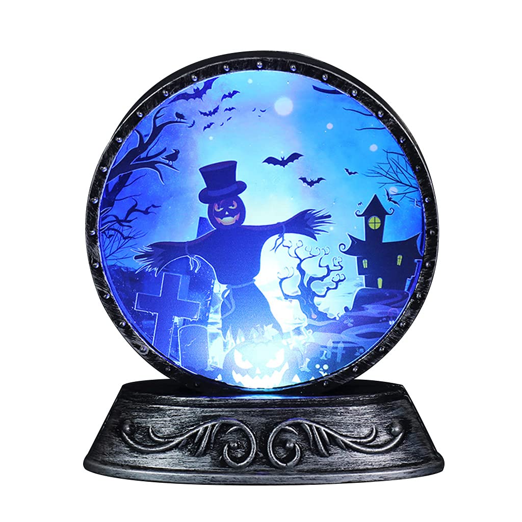 Mcbbigxw Halloween Decoration LED Night Light with Lights Colors Automatically Change Battery Powered Pumkin Desk Lamp for Halloween Decoration (Battery Included)