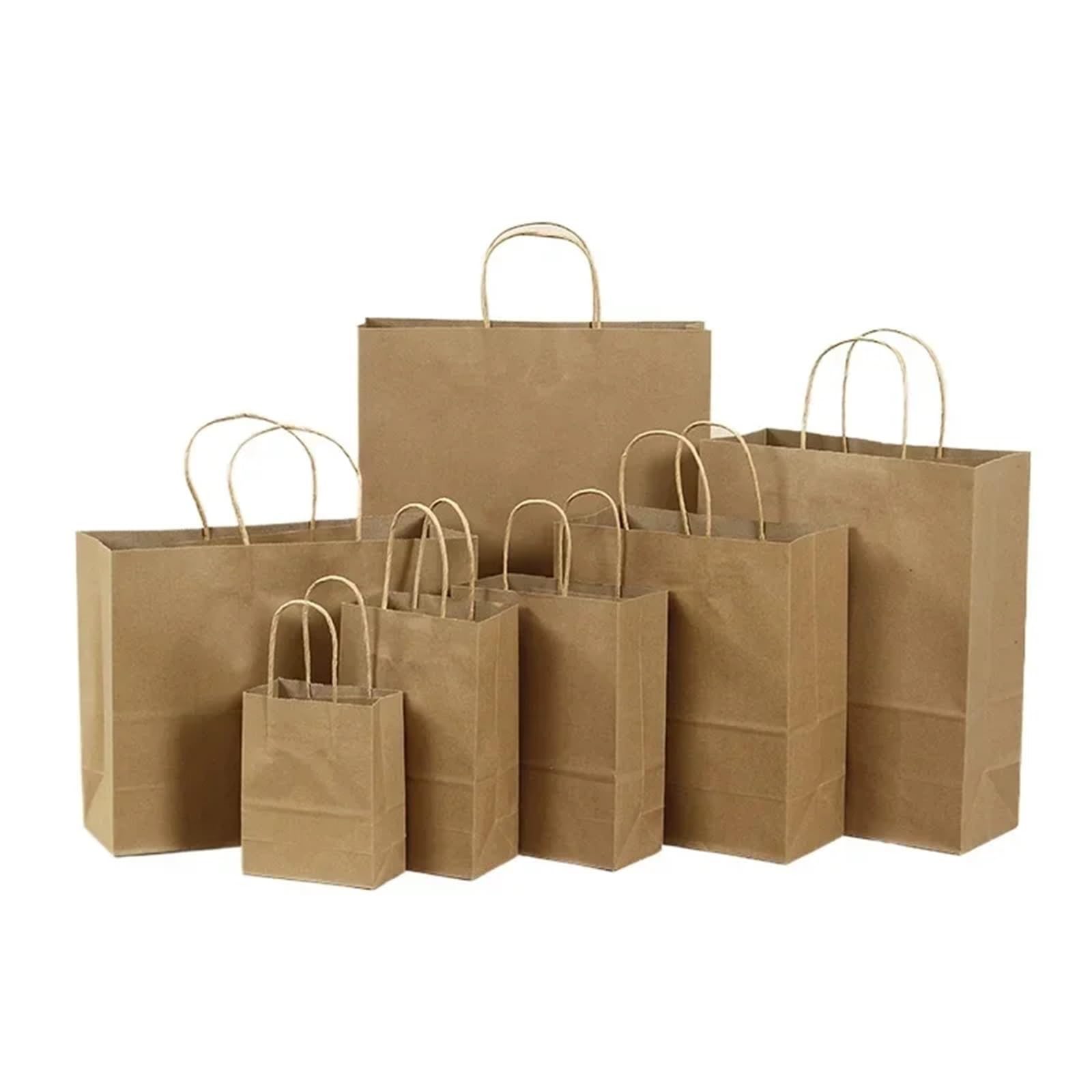 sac kraft Sacs En Papier Kraft Brun Avec Poignée, 10/20 Pièces