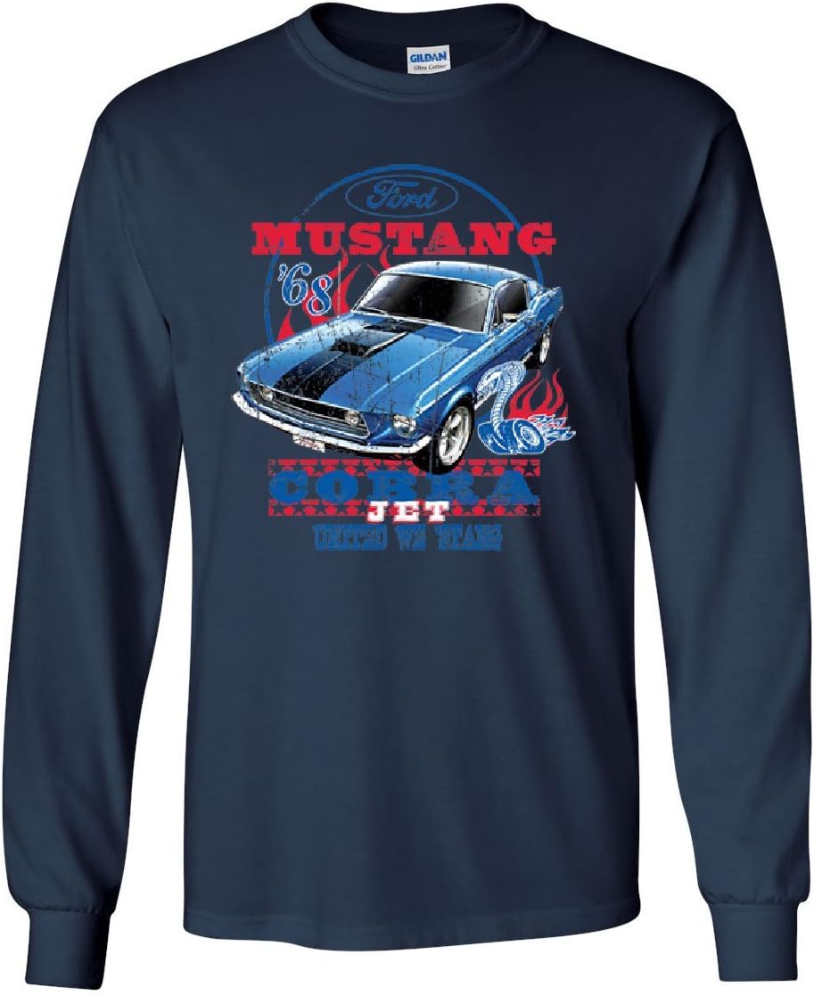 Ford Mustang Cobra 1968 Long Sleeve T-Shirt United We Stang American Classic Tee
