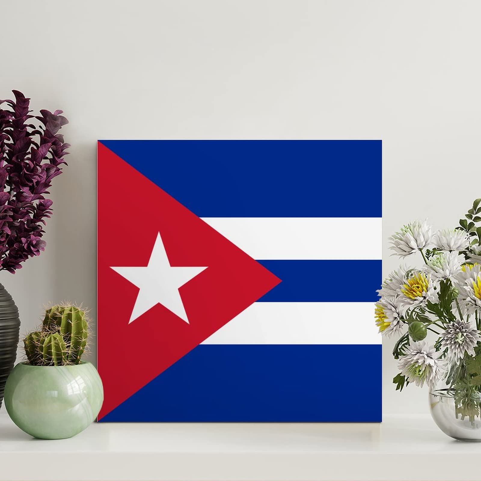 Cuba Flag Wood Signs Rustic Cuba Wall Art Wood Plaque Patriotic Decor National Flag Wooden Sign Vintage Retro Wall Hanging Wall Decorations for Living Room Kitchen Bedroom Housewarming Gift 8x8in