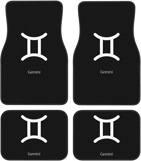 Gemini Sign Floor Mats for Cars, All-Weather Car Mats, Fit Automotive Floor Mats for Cars Trucks SUV, Universal Floor Liner Car Accessories