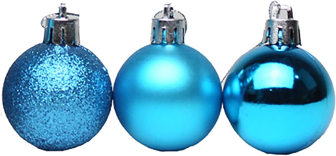 レイクブルー クリスマスデコレーション クリスマスボール シンプルでスタイリッシュ 取り付け簡単 クリスマスツリーデコレーション ホ