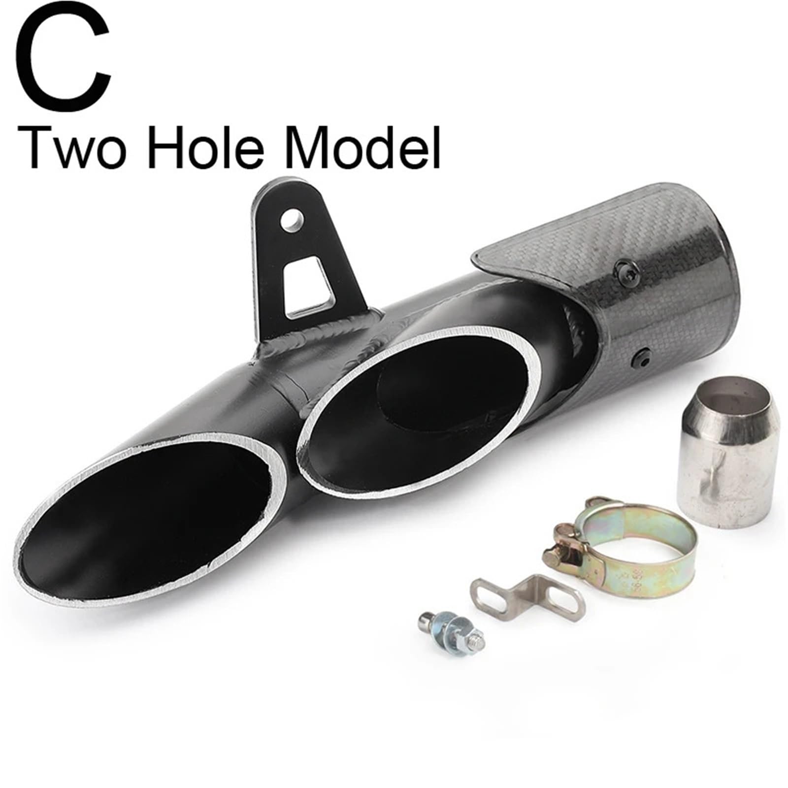 Uitlaat eindpijp Rura wydechowa motocykla Slip On Tłumik do CMX 500 CMX500 GSX-R750 GSXR750 GSXR 750 YZF R6 YZF-R6 ZX6R ZX636 ZX6R uitlaat flexibele buis(THREE HOLE CARBON)