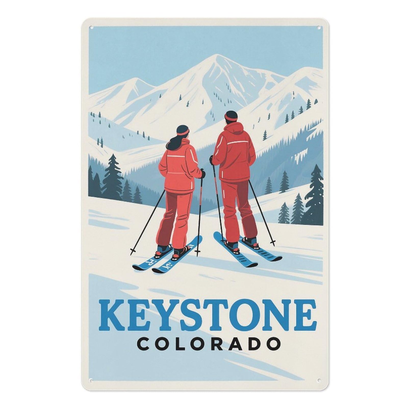 Keystone Colorado Retro Design Tin Painting Vintage Tin Sign 08x12inch(20x30cm) Wall Art for Home Office Bedroom Living Room Cafes Wall Decor