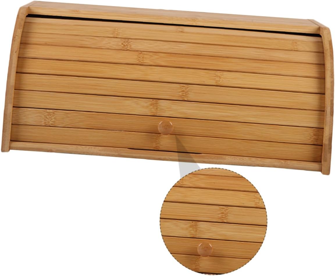 SUPVOX Bread Box Lid, Kitchen Counter Storage Basket, Natural Wooden Bread Basket for Fruit and Pastry Organization, Food Storage Container for Home Use