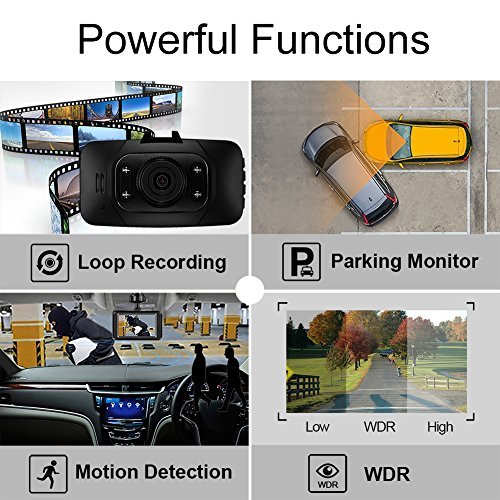 Senwow Dash Cam (8GB Card Included) 1080P Full HD Car Camera 2.7” LCD Driving Video Recorder Dashboard DVR Built In G… - Image 5