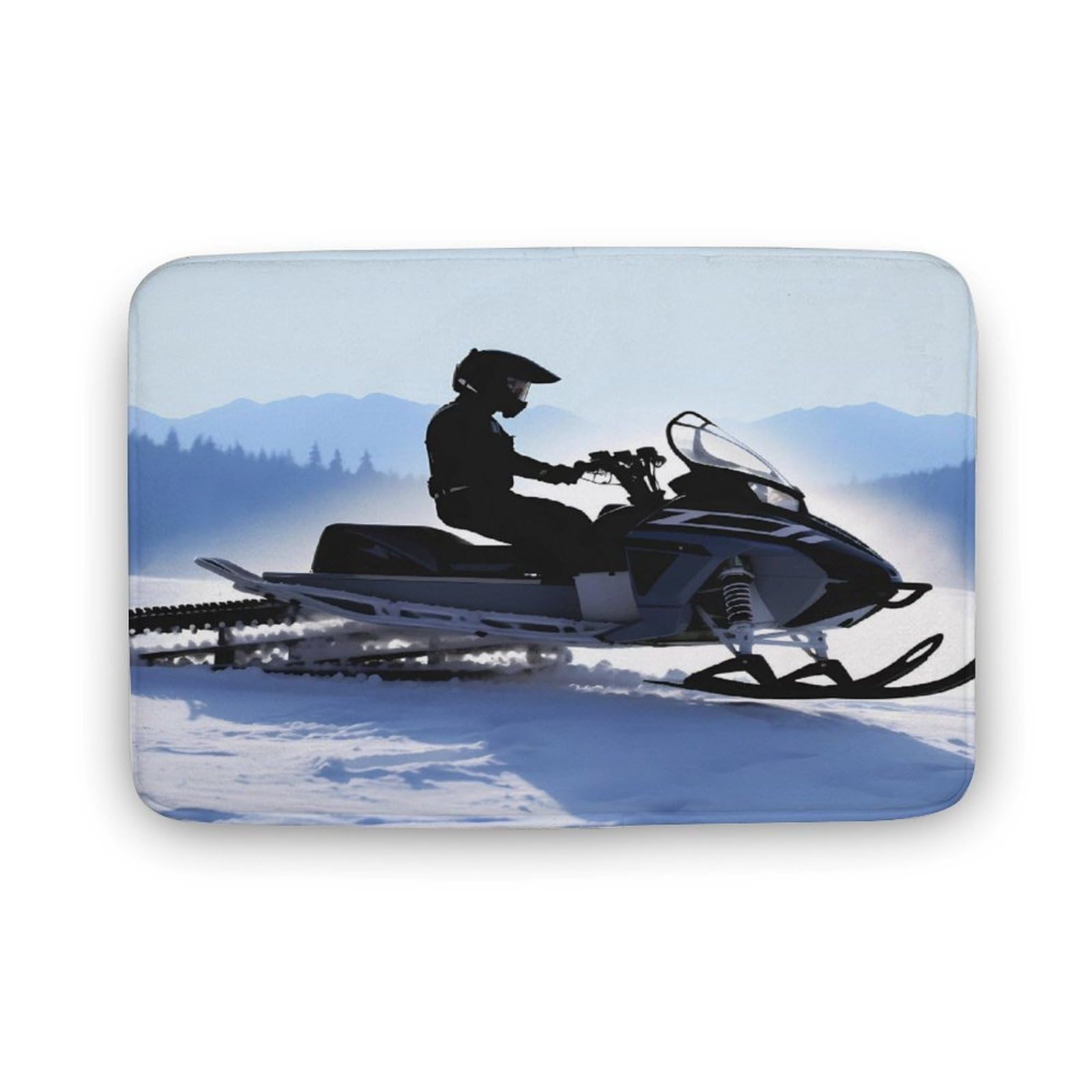 BFGWK Bathroom Rugs Super Absorbent Bath Mat Non Slip Snowmobile Printing Bath Rugs for Bathroom Floor