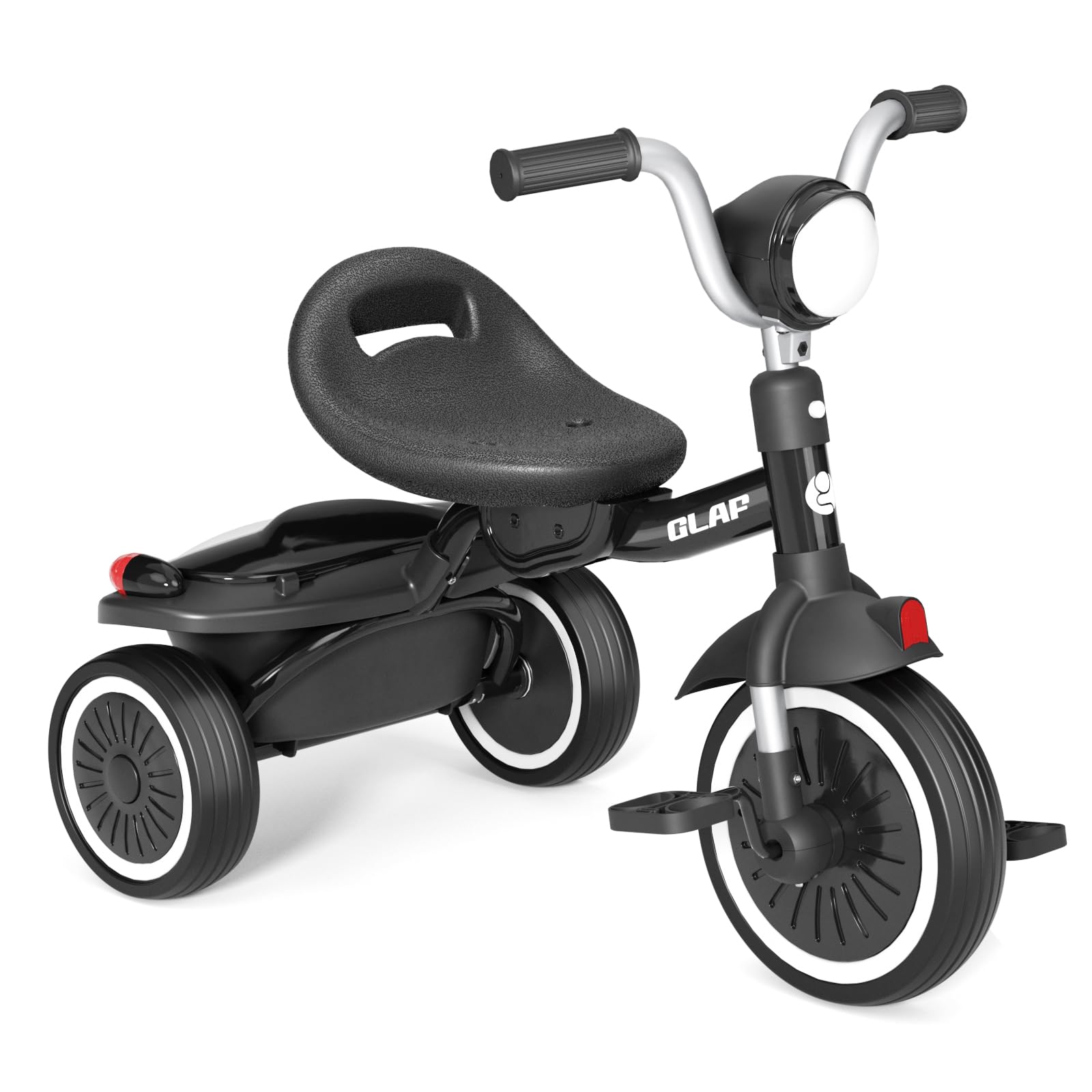 Glaf Toddler Bike for 2-5 Year Olds Tricycle for Toddler 1-3 Kids Tricycle Baby Bike with Adjustable Seat and Storage Basket Kids Trike Toys & Birthday Gifts for 1+ Years Old Boys Girl (Black) Global Recycled Standard Global Recycled Standard Global Recycled Standard