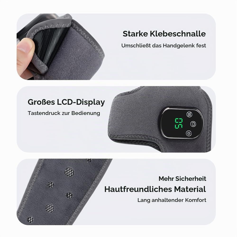 Elektrisch Fußmassagegerät Tragbares kabelloses Knöchelmassagegerät mit 1800mAh Akku, 5 Wärmestufen 3 Vibrationsmodi, Aufladbare Massagegerät für Knöchel, Ferse, Sohle, Fußrücken