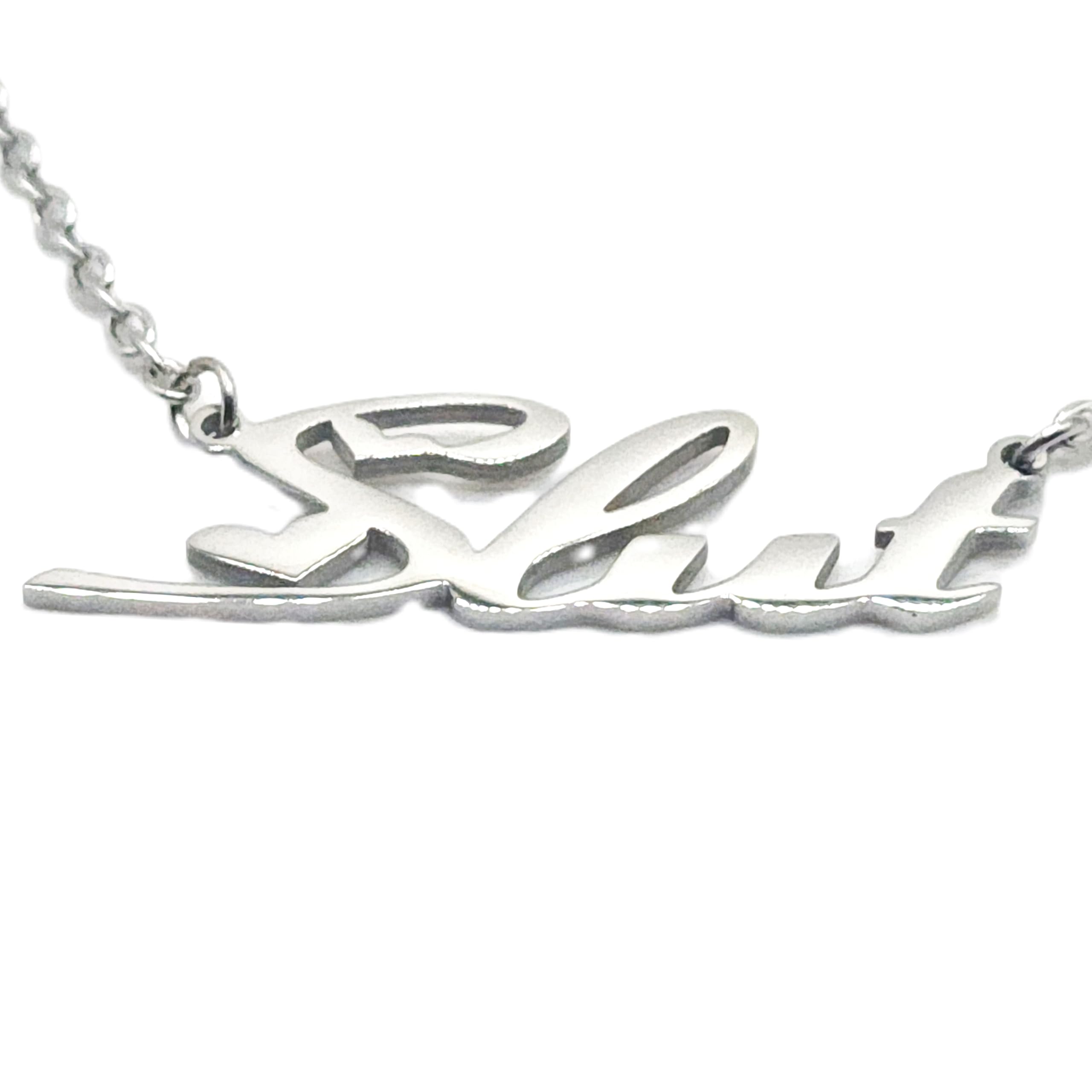 GenericSlut Necklace Gold or Silver Plated Stainless Steel, 18-inch Slut Necklace for the Hot and Confident Woman, Gold or Silver Slut Necklace, Slut Swinger Necklace