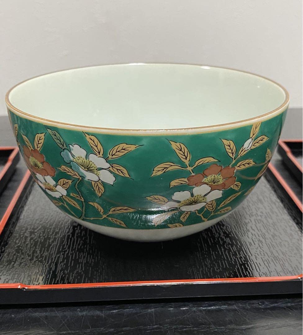 Amazon | 有田焼 どんぶり林齋 林斎 昭和レトロ 茶碗 5客 染付赤絵 