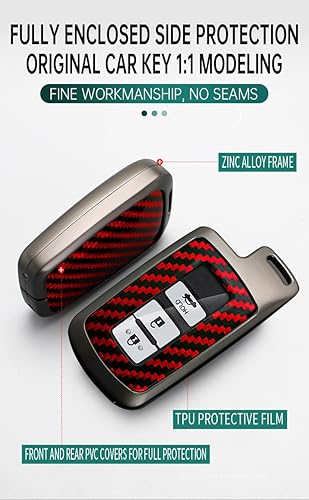 Miniatura 5 de ontto Cubierta de metal para llave de coche con llavero para Toyota Camry Prius c Avalon Corolla Tacoma, Negro -