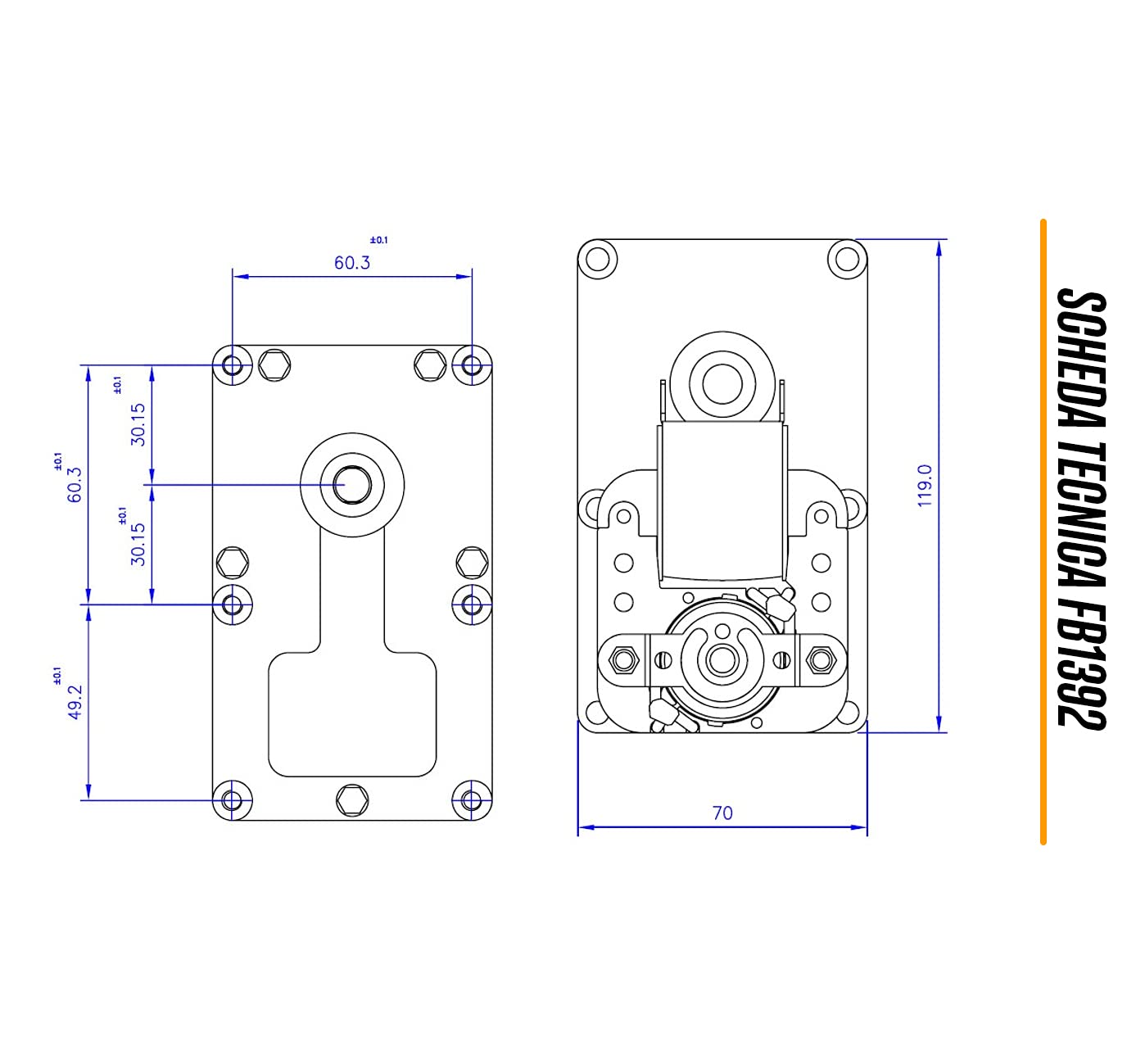 eRicambi, Motoriduttore FB1392 per Stufe a Pellet serie T3, Velocità 1,26rpm, Pacco Lamellare 25mm, Ø Albero 9,5mm, Senso di Rotazione Oraria, Spianatura Doppia