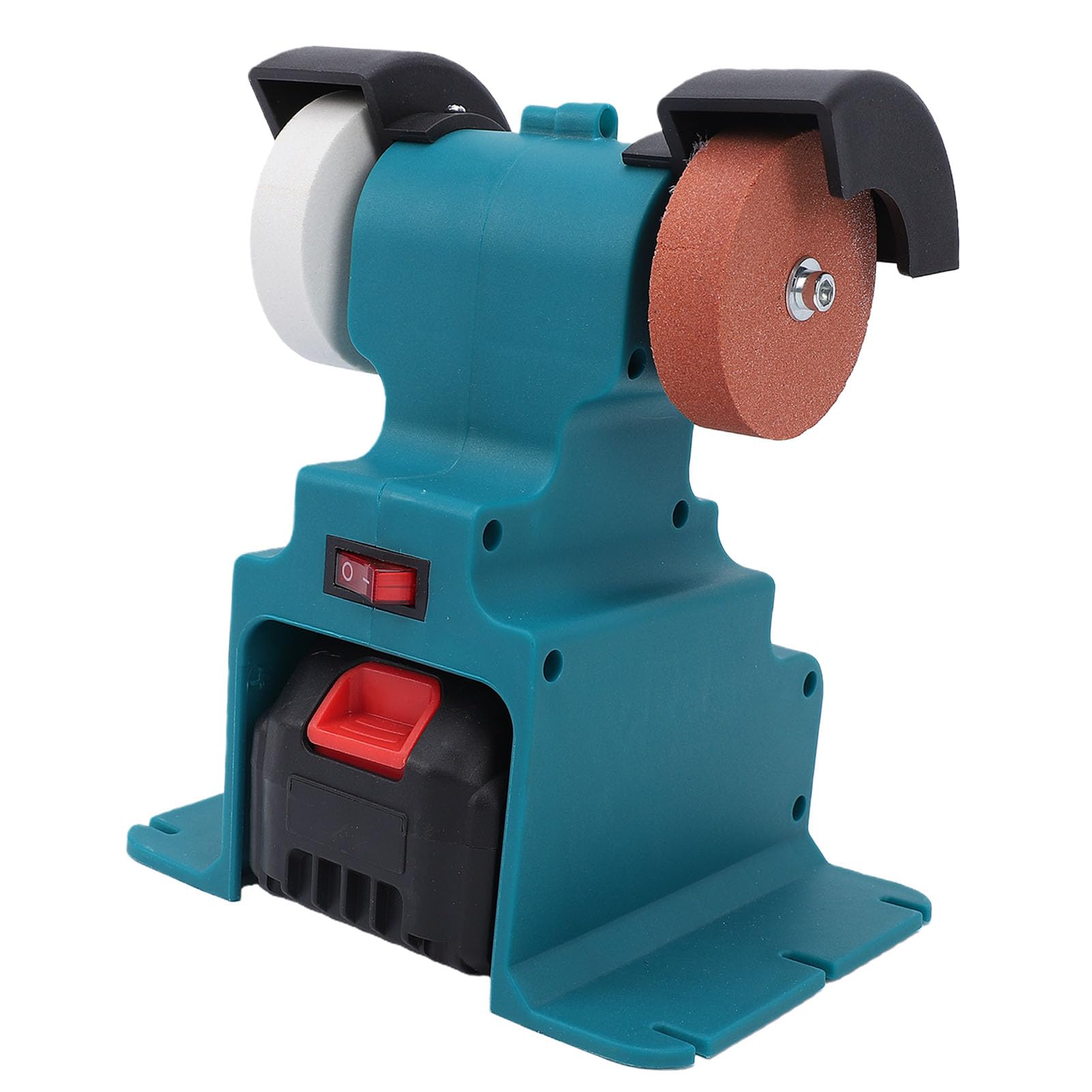 GOWENIC Mini Amoladora de Banco 200 W, Lijadora Multifuncional Inalámbrica Portátil, Amoladora para Batería 18 V-21 V, Pulidora Compacta para Esmerilar Afilar