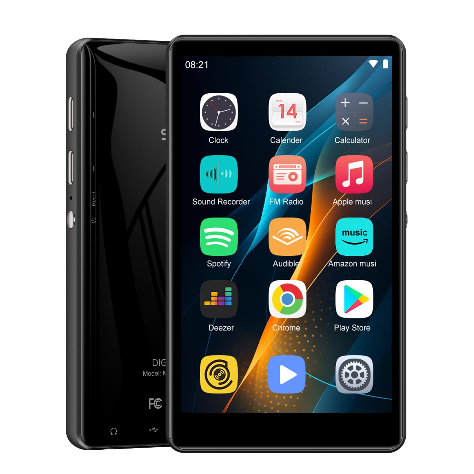 Reproductor MP3 SWOFY con Bluetooth y WiFi, pantalla táctil de 4,0 pulgadas, reproductor MP3 y MP4 Android con Spotify, Pandora, Amazon Music, Libby, Audible, navegador, ampliable hasta 1TB (Negro)