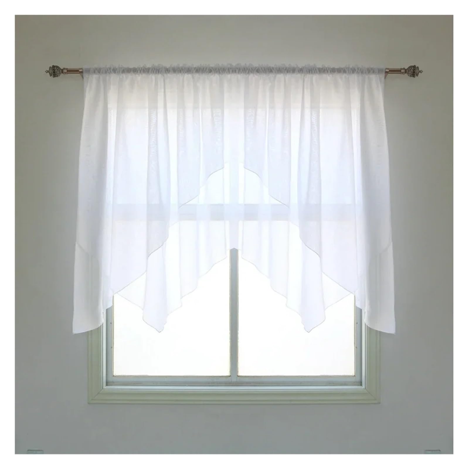 ITRHJTGP Gauze Curtain Voile Kitchen Balcony Livingroom Bedroom Window Curtain For Home(WHITE,ROD-POCKET_W250CM X H140CM)
