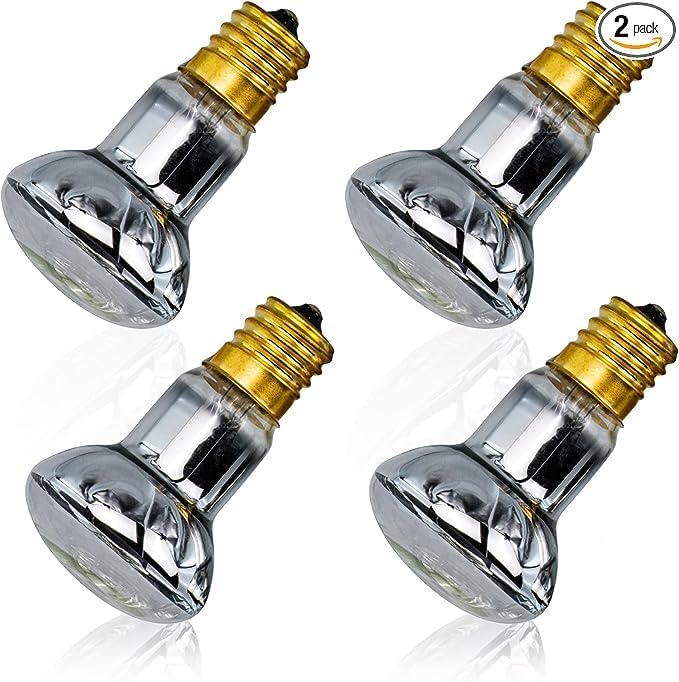 Paquete de 2 bombillas de lava de 25 W, 120 V R39 E17 25 W 2 piezas de repuesto para lámparas de lava, lámparas con purpurina, incandescentes,