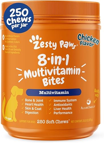 Miniatura 24 de Zesty Paws Multivitamínico para perros, vitaminas masticables para perros y suplementos para cadera y articulaciones, piel y pelaje, aceite