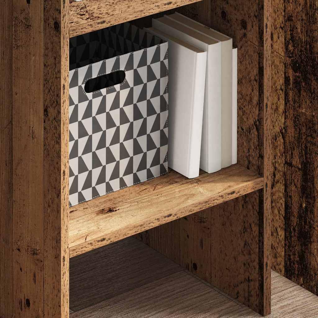 Libreria a 5 ripiani, 40 x 35 x 180 cm, in legno anticato, per soggiorno, studio, corridoio, con design robusto, molto spazio, facile da montare, durevole