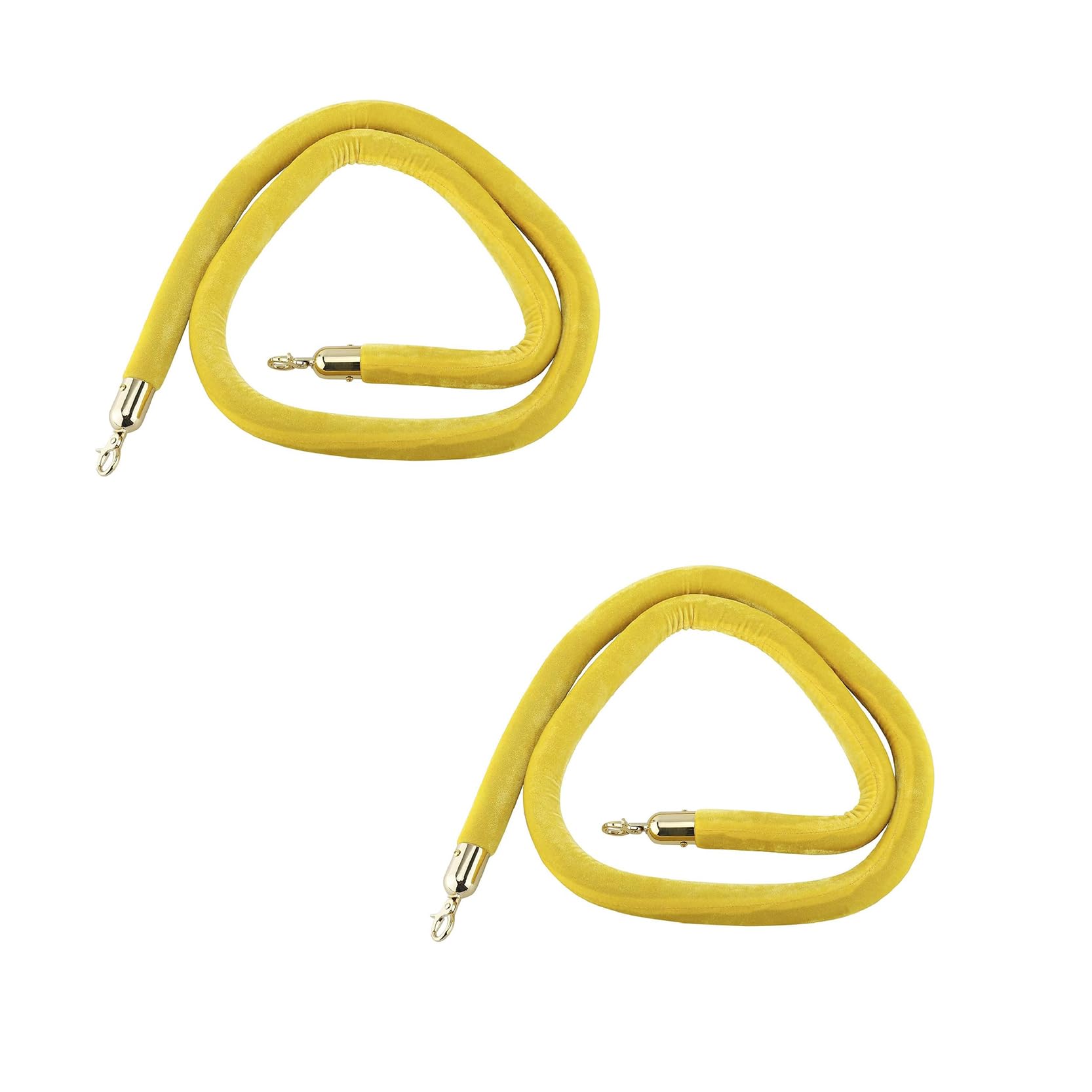 Corde de guidage en velours jaune lot de 2 ou 3 avec crochets pour barrière de sécurité 1,5m