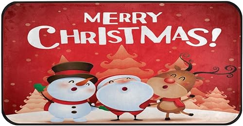Tapete antifatiga para el suelo de la cocina, compañeros de Navidad, antideslizante, absorbente, cómodo, tapete suave para pasillo, entrada, baño,