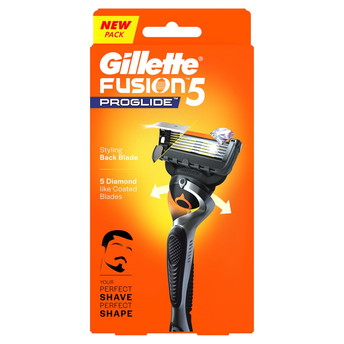 Gillette Fusion Proglide Razor for Men with styling back blade for Perfect Shave and Beard Shape