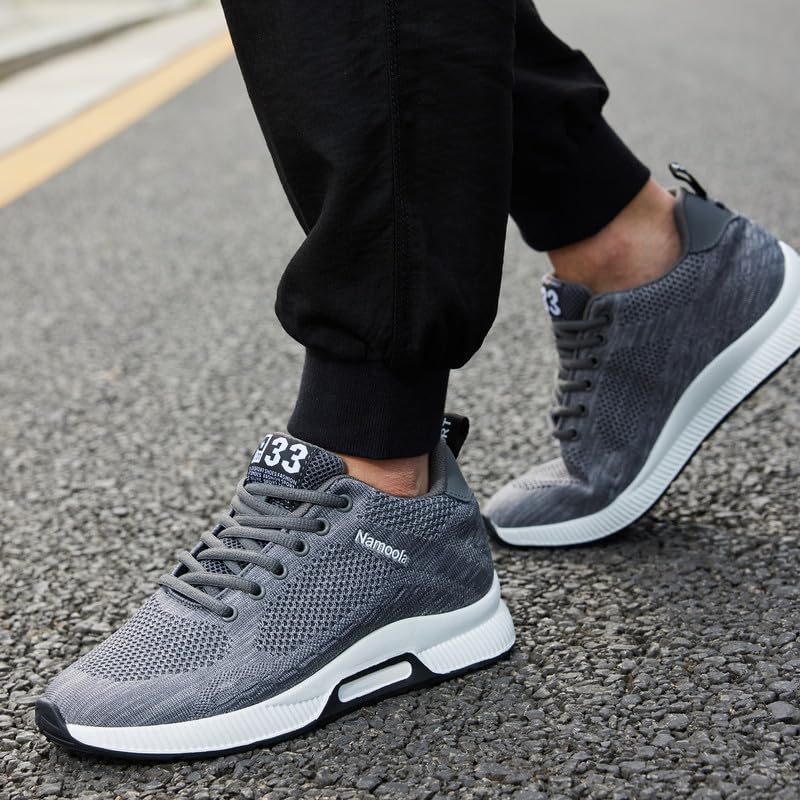 Image of Men's Invisible Height Increasing Elevator Shoes Lightweight Sport Shoes Height-Boosting Non-Slip Sneakers 2.4'' Taller