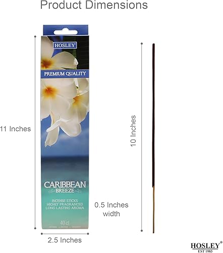 Miniatura 6 de Hosley Caribbean Breeze - Varillas de incienso 240 unidades de varillas de fragancia infundidas con aceites esenciales, aroma de larga duración para