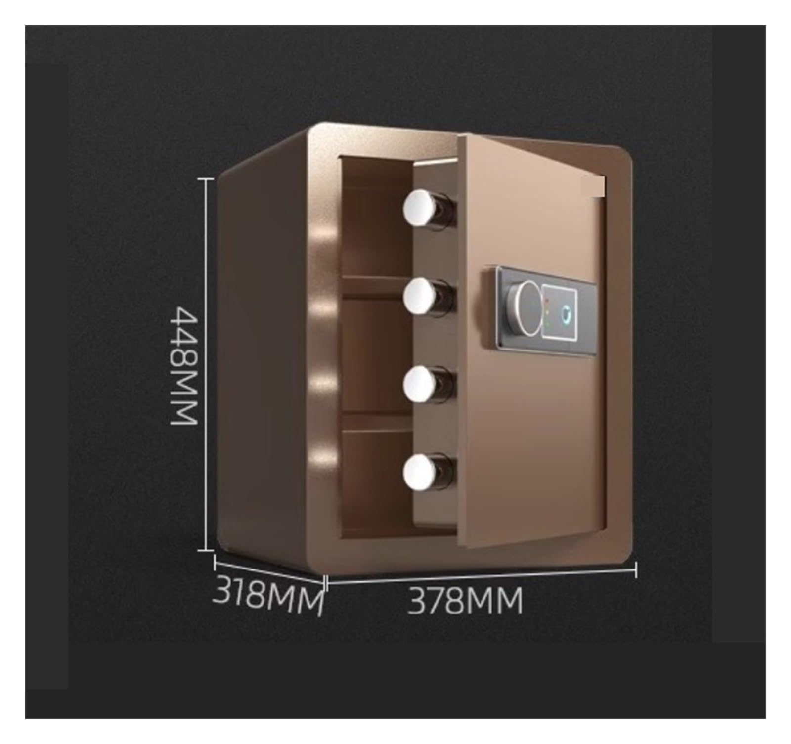 Coffre-fort à empreintes digitales, petit coffre-fort électronique for stocker de l'argent, des médicaments, des bijoux et d'autres objets de valeur(Brown)