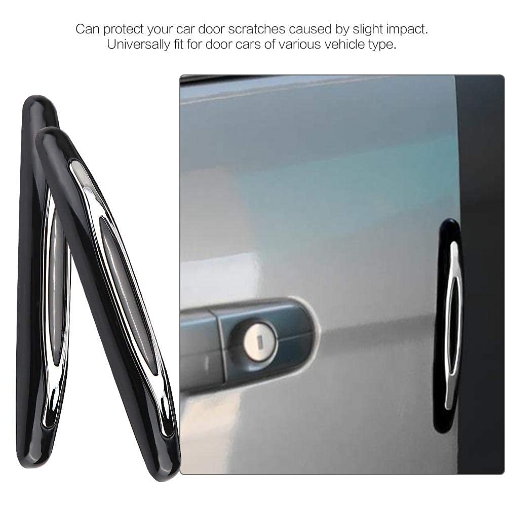 Protezioni Porta Auto - Set 4 Pezzi In ABS/PVC, Forma A Delfino, Colore Nero, Antigraffio