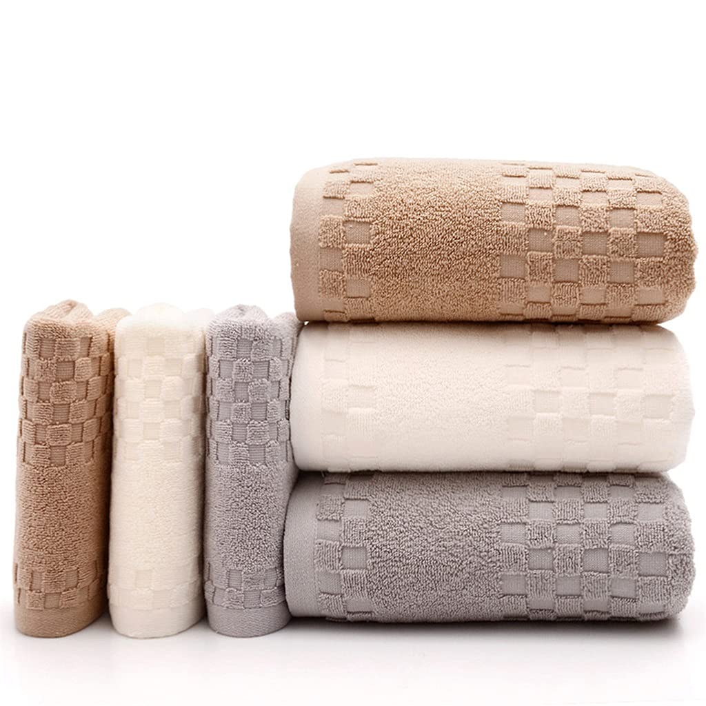 Towel 3pcs Towel Set Cotton 1 Pcs Bath Beach Towels and 2 Pcs Face Towels Set Soft and Absorbent Hotel Bathroom Beach (Color : B, Size : As Shown) (B As Shown)