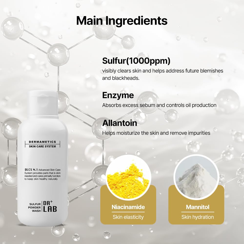 Amazon.com: DR+LAB Sulfur Powder Wash Cleanser 60g Daily