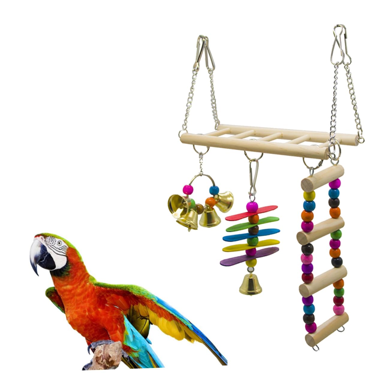 VANZACK 2stücke Pet Bird Ladder Spielzeugset Hängende Kletterleiter Schaukel Für Papageien Und Wellensittiche Sicheres Spielzeug Für Vogelkäfige Teiliges Set Für Stundenlangen