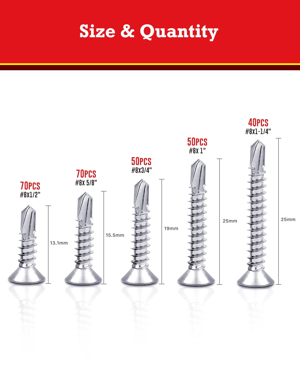 280 Sheet Metal Screws - Stainless Steel Self Tapping -2