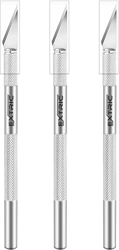 Exacto - Cuchillo de metal de 3 cuchillos cuchillo de manualidades de alta resistencia juego de cuchillos Exacto cuchillo de precisión número 11