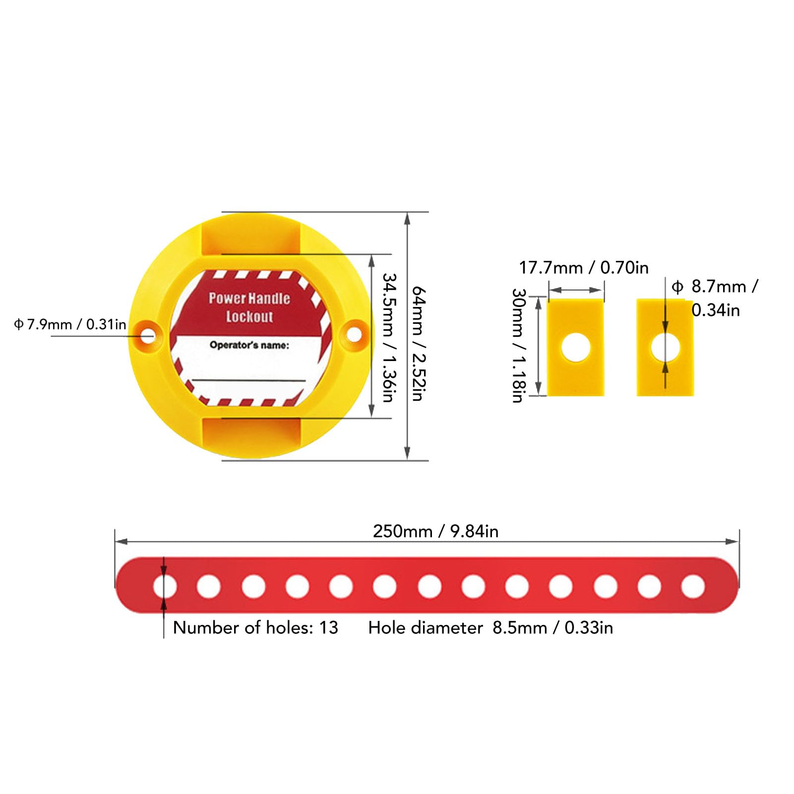 Electric Panel Handle Lockout Kit Safety Lockout Self Adhesive Kit with Easy Installation Suitable for Equipment Maintenance