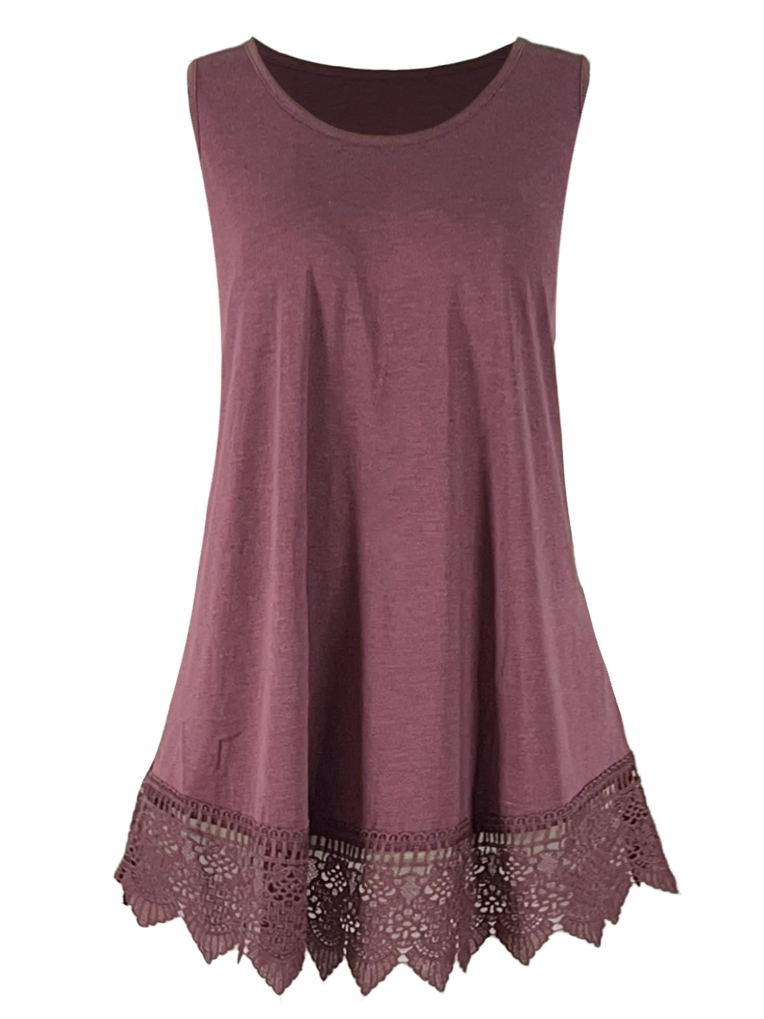 Epic MMA Gear Long Flowy Lace Bottom Sleeveless Tunic Top for Women