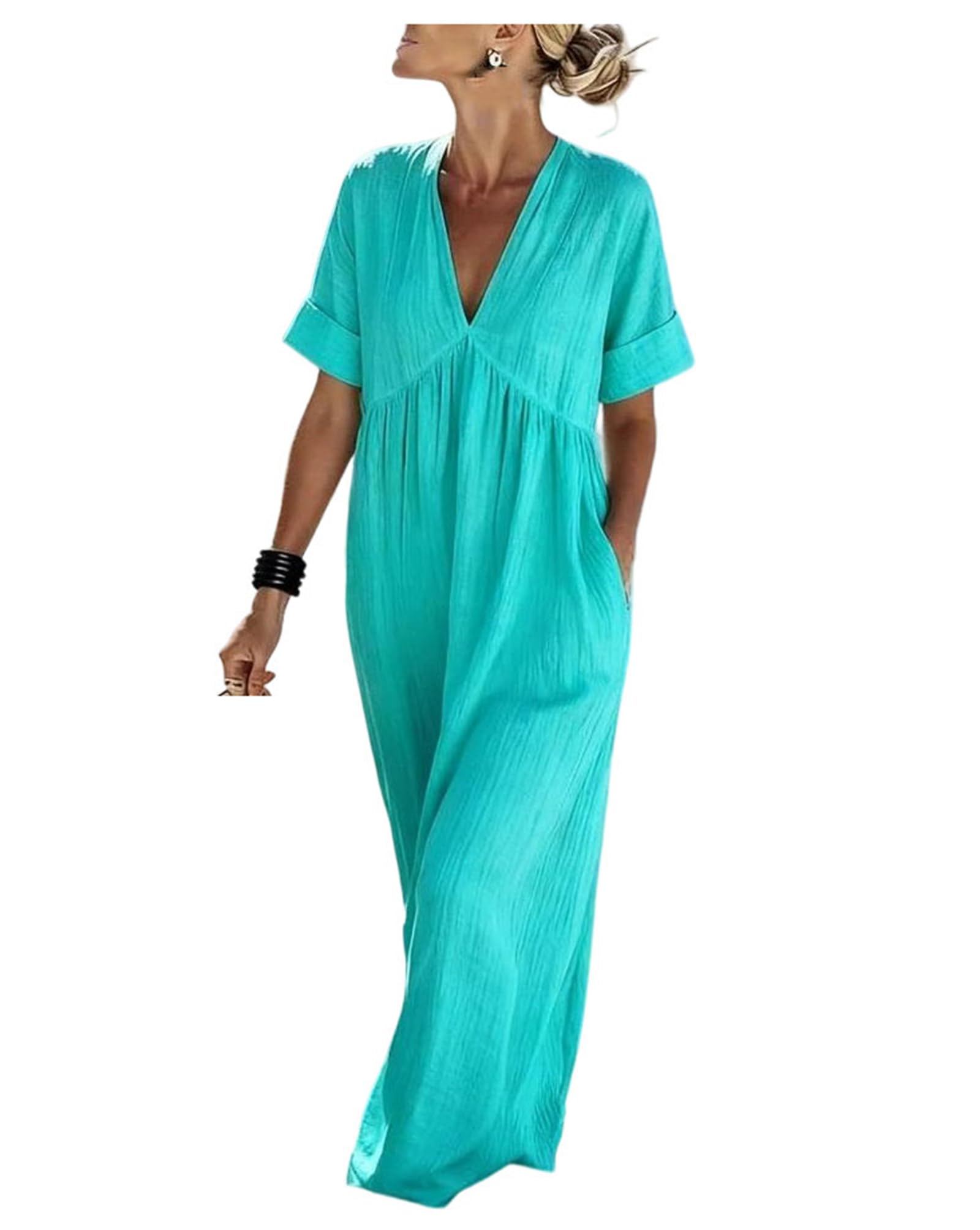 Vestidos largos sueltos e informales para mujer, a la moda, de verano, acampanado, vestido midi elegante y vintage