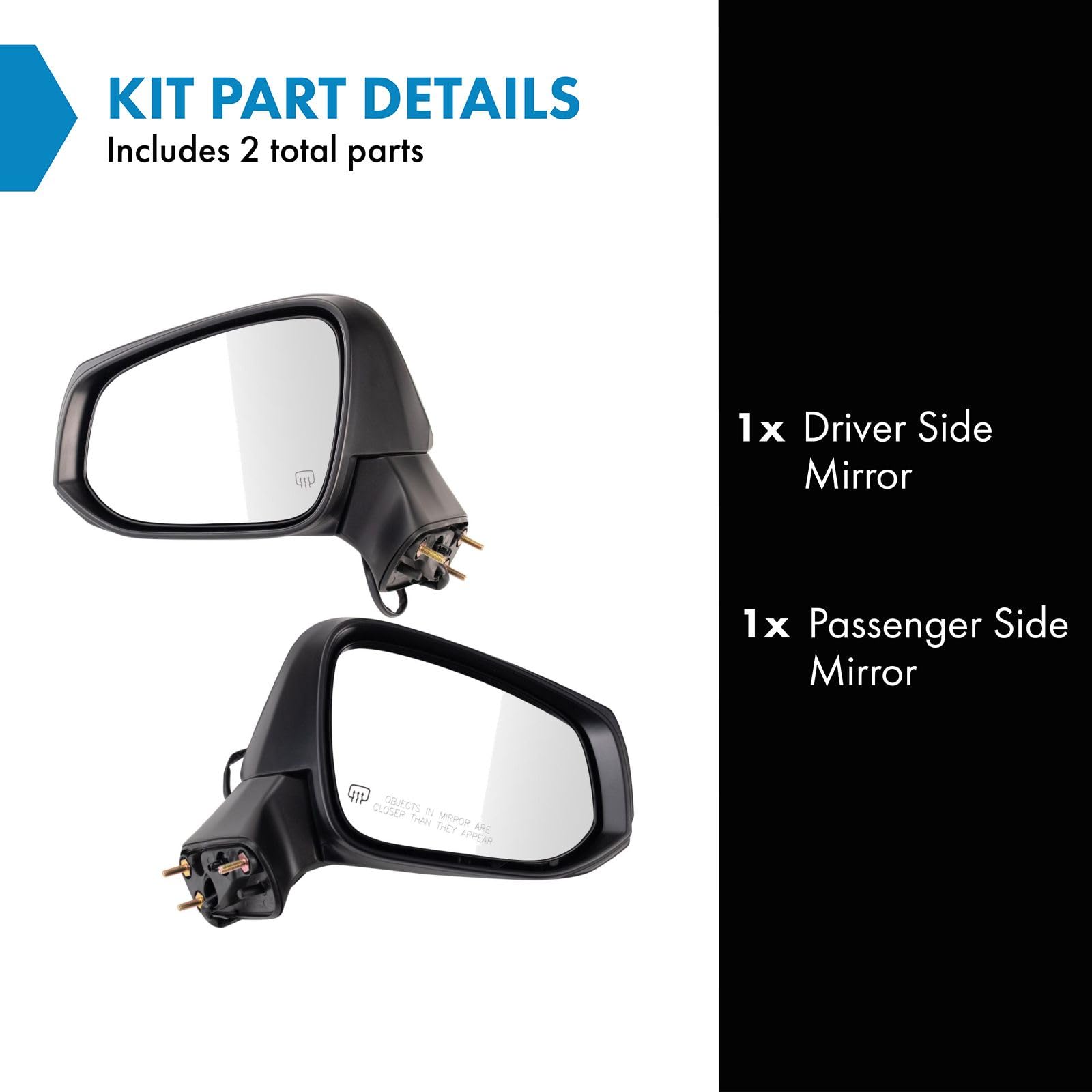 Amazon.com: TRQ Driver & Passenger Side Power Heated Mirror Set