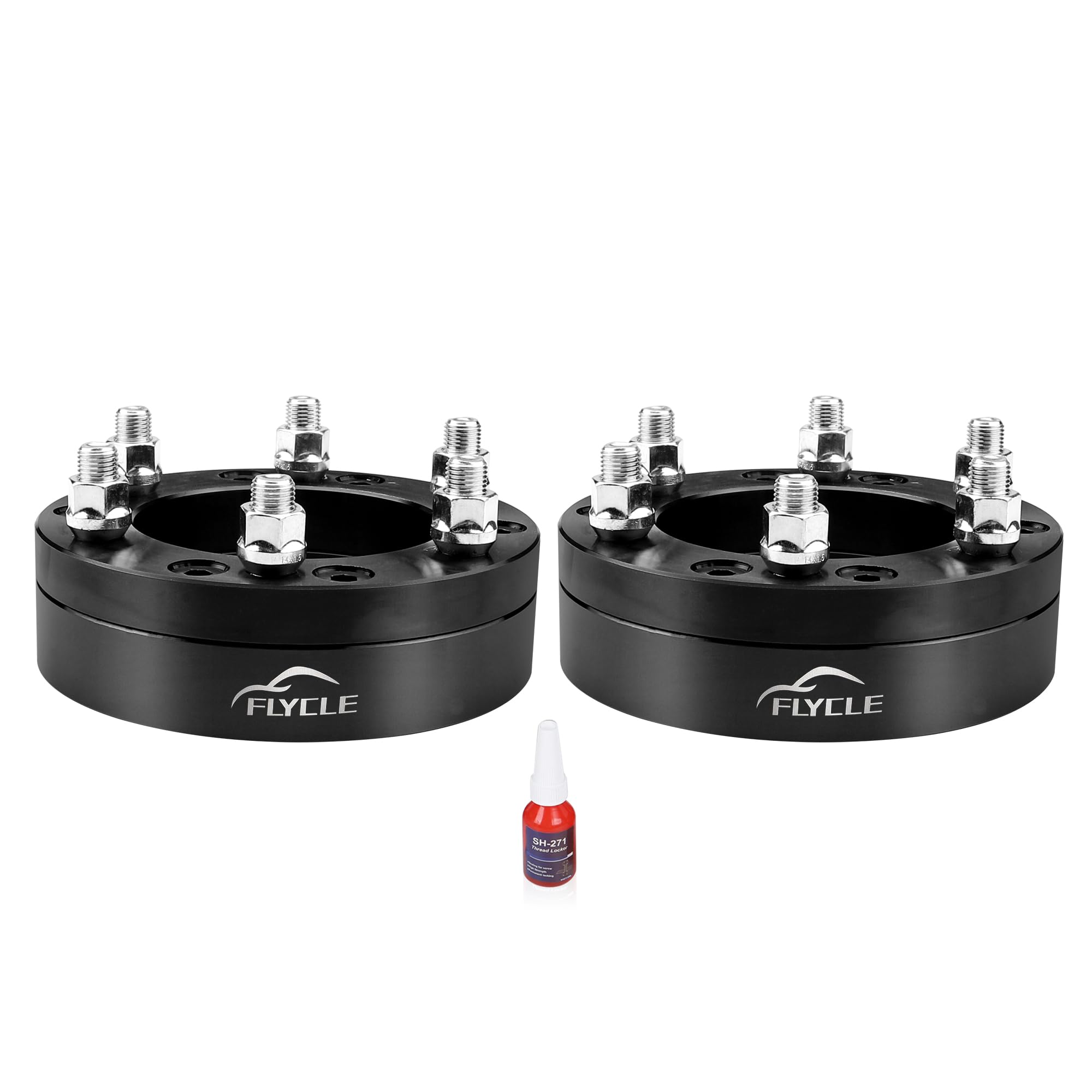 FLYCLE 5x5.5 to 6x5.5 Wheel adapters Conversion Compatible with Chevy Sliverado Sierra 1500 Wheels on Ram 1500 Vehicle, 2'' 5x139.7mm to 6x139.7mm Wheel Adapter with 14x1.5 Thread Pitch